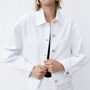 ZARA NWT WHITE DENIM JACKET
